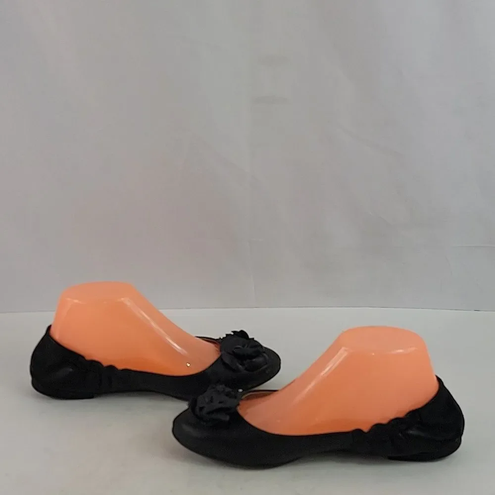 Tory Burch Black‎ Leather Blossom Ballet Flats